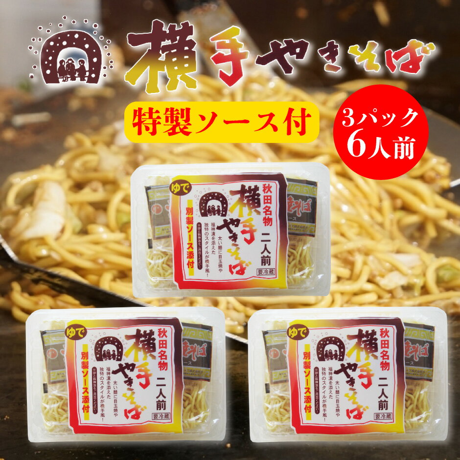 横手やきそば 3パック6食セット ｜ 秋田県 横手市 トヤマフーズ 秋田名物 ご当地グルメ B-1グランプリ 特製ソース付 3