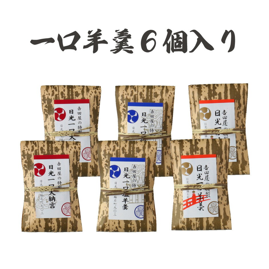 一口羊羹 6個入り ｜ 栃木県産品 日光市 日光練羊羹 吉田屋羊羹本舗 和菓子 ようかん 羊かん 煉 塩 大納言 お茶請け 日光街道 老舗 ギフト プレゼント 観光 土産のサムネイル