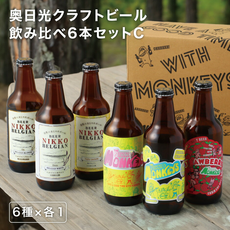 Nikko Brewing 日光クラフトビール 飲み比べ 6本セット C ｜ 栃木県産品 日光市 栃木県産いちご使用 日光の天然水使用 ご当地ビール お土産 贈り物のサムネイル
