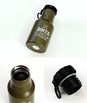 ROCCOロッコワンタッチボトルステンレス直飲み水筒350ml水筒アウトドアキャンプトレッキングレジャー通勤スポーツ保冷保温マイボトルマイ水筒ランチ