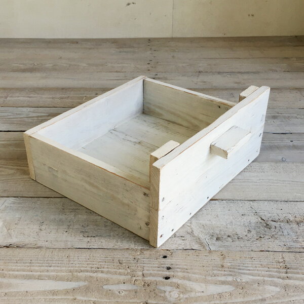 cafemoku テレビ台 収納 ボックス 幅90cmローボード用ウッドボックス 木製 箱 木製 ボックス 木製BOX 収納箱 収納ボックス 収納BOX ホワイト 白 アンティーク風 リサイクルウッド ハンドメイド 家具 フォリアフィオーレ