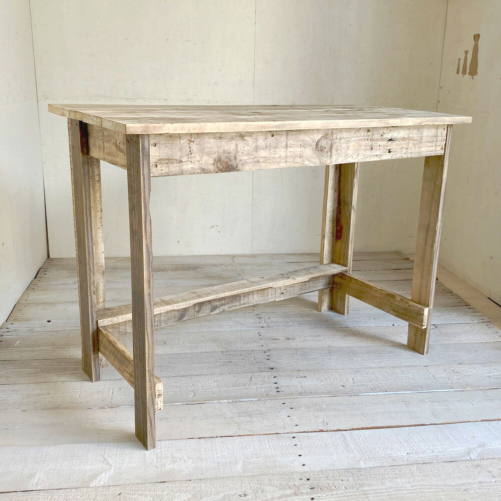 ＼クーポンで10%OFF／ cafemoku 木製 デスク 幅100cm 木製テーブル パソコンデスク 木製テーブル デスク おしゃれ 作業台 コンパクト デスク 天然木 無垢 アンティーク風 テレワーク ハンドメイド 家具 リサイクルウッド サイズオーダー フォリアフィオーレのサムネイル