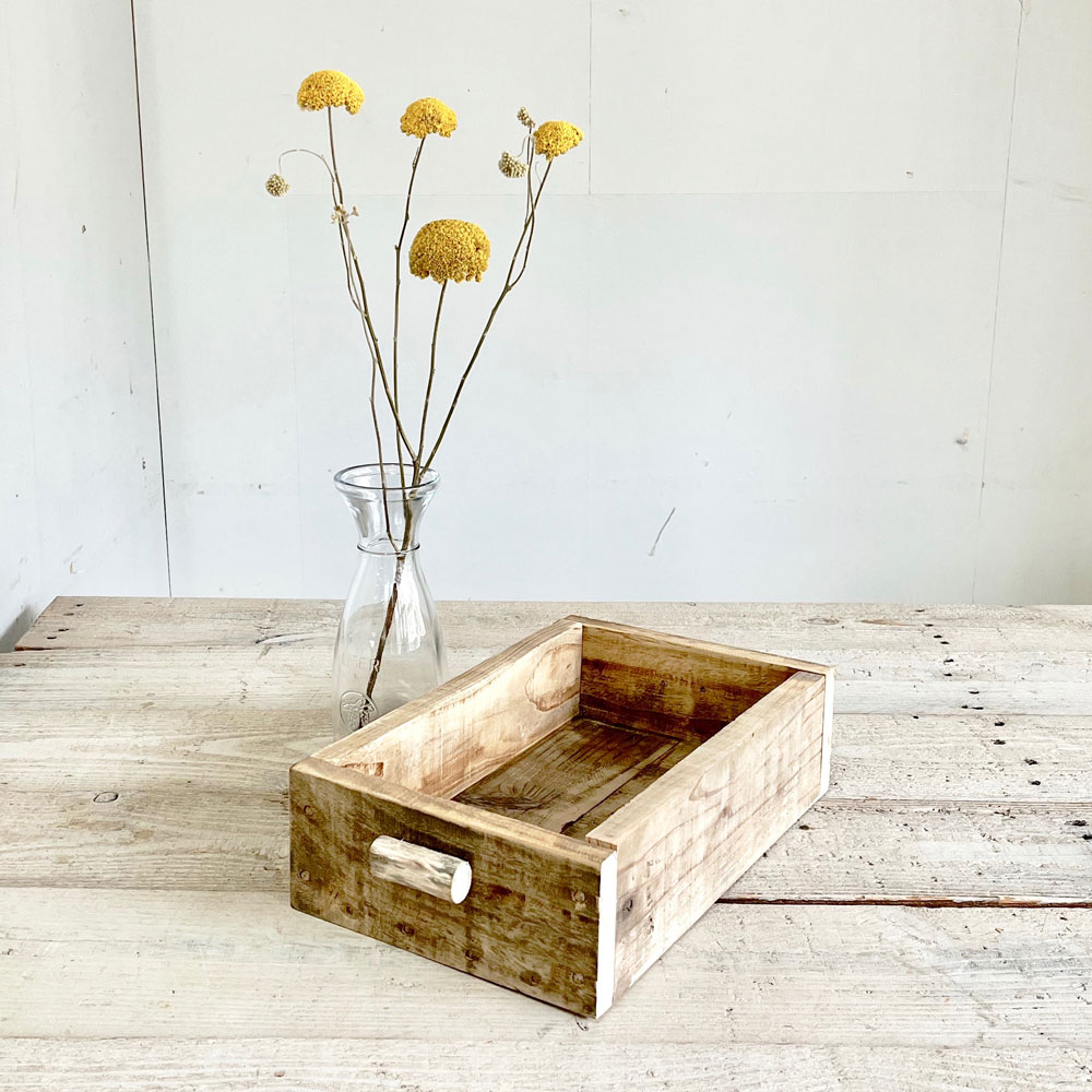 cafemoku リサイクルウッド ボックス S 木製箱 木製ボックス 木製BOX 収納箱 収納ボックス 収納BOX 収納ケース /ウッドボックス アンティーク風ボックス アンティーク風BOX 無垢 流木 フォリアフィオーレ