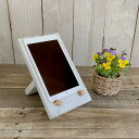 cafemoku リサイクルウッド タブレットスタンド ホワイト 木製 おしゃれ 送料無料 卓上スタンド 充電スタンド フォリアフィオーレ