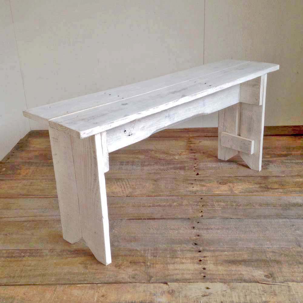 cafemoku リサイクルウッド・ベンチ M ホワイト 木製ベンチ ウッドベンチ 天然木 玄関椅子 長椅子 長いすダイニングベンチ 長椅子 木のベンチ シンプル レトロ アンティーク 玄関ベンチ 腰掛け スツール チェアー 無垢 縁台 フォリアフィオーレのサムネイル