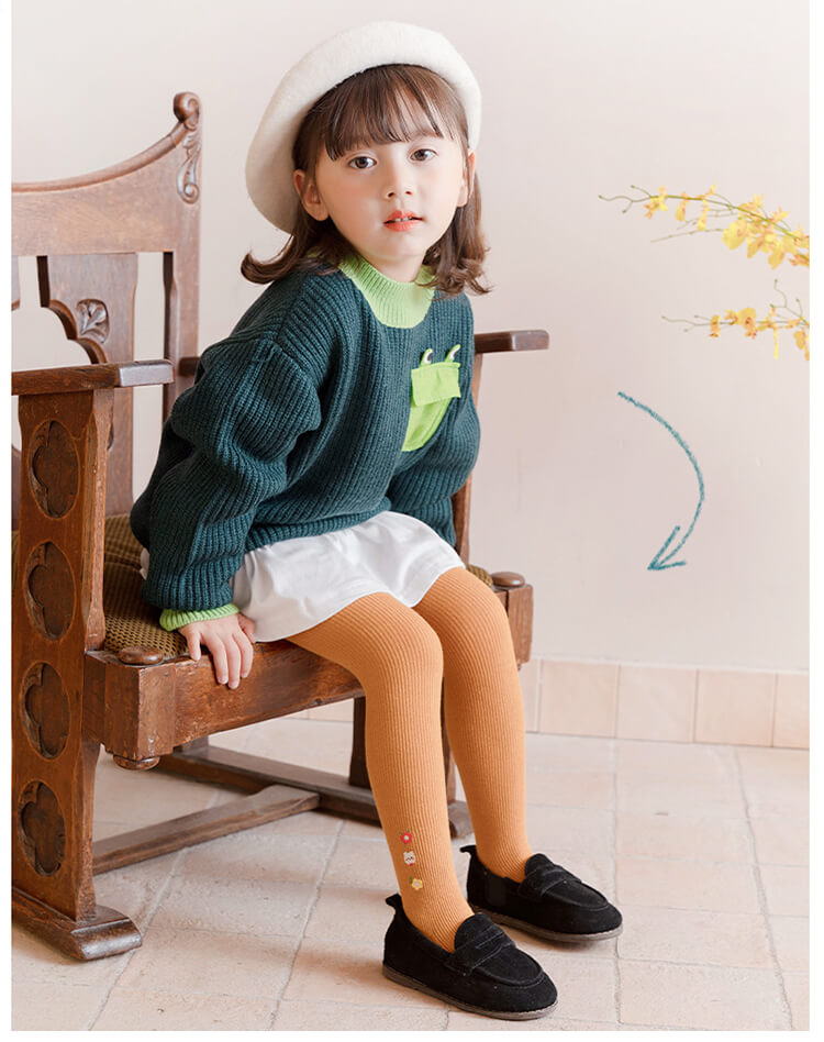 子供 タイツ ストッキング 刺繍入り 子ども服 キッズ ベビー タイツ 女の子 レギン...