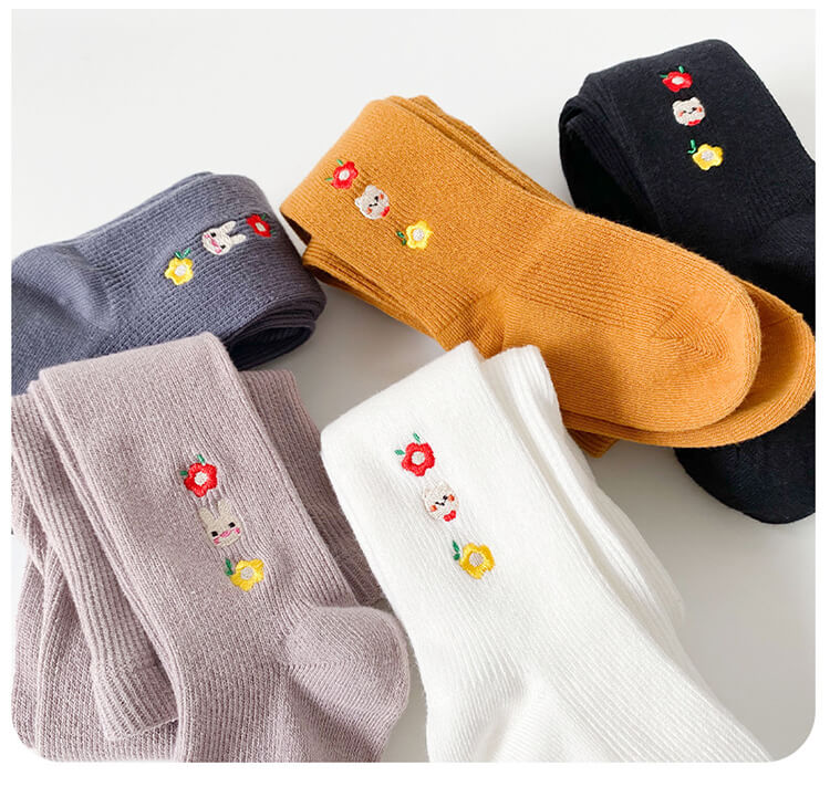 子供 タイツ ストッキング 刺繍入り 子ども服 キッズ ベビー タイツ 女の子 レギン...