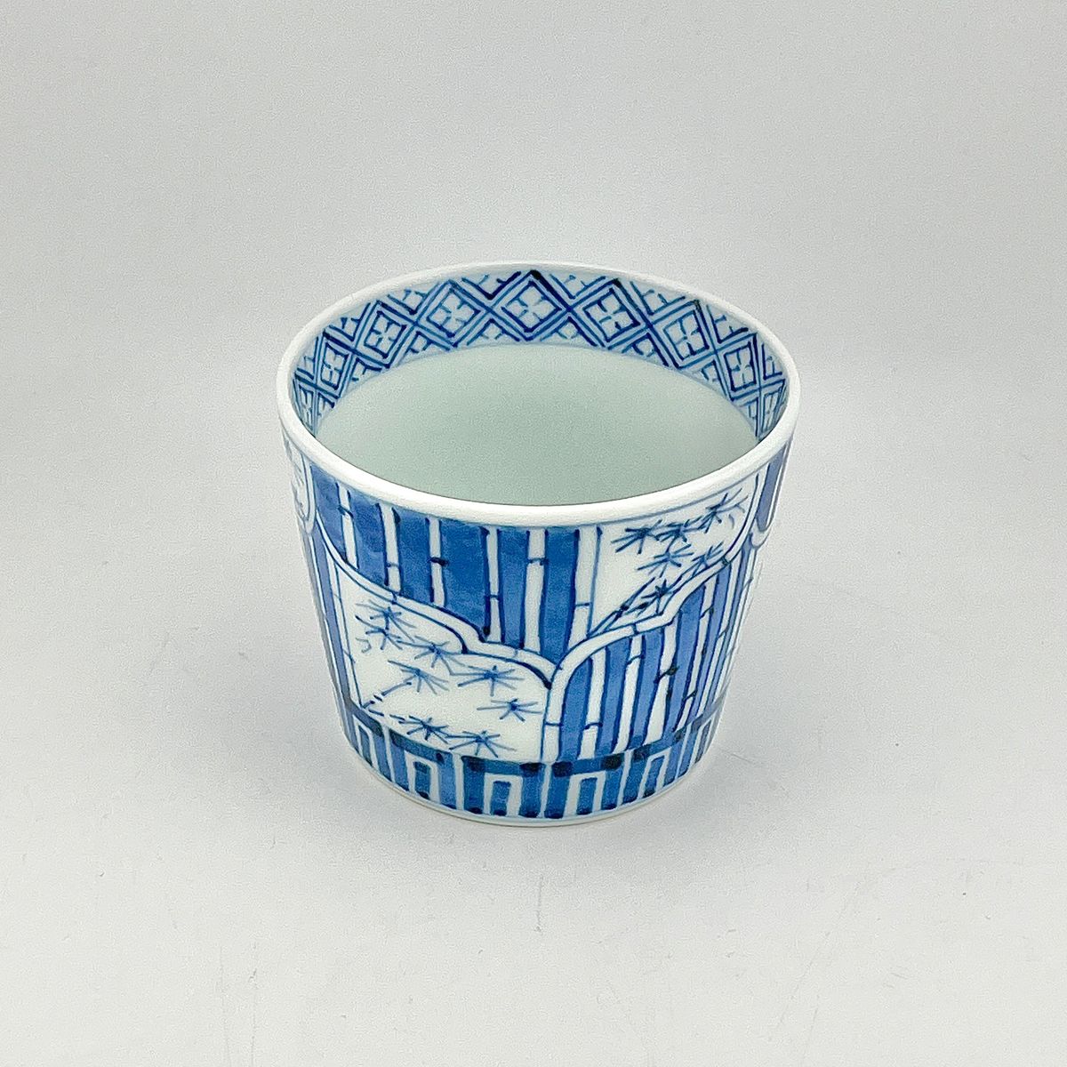 有田焼 貴祥窯 染付間取竹文そば猪口 染付 和風 古伊万里 ロックカップ デザートカップ