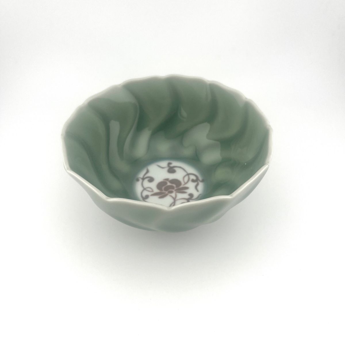 有田焼貴祥窯見込釉裏紅小鉢青磁大人...