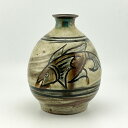 壺屋焼 人間国宝 金城次郎作 魚文丸徳利(笑う魚) やちむん 壺屋焼 琉球焼 作家物