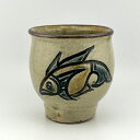 壺屋焼 人間国宝 金城次郎作 魚文湯呑 やちむん 壺屋焼 琉球焼 作家物