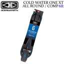 メーカー希望小売価格はメーカーカタログに基づいて掲載していますOCEAN＆EARTH COLD WATER ONE-XT ALL ROUND COMP 6'0 低水温用のウレタンを開発したことで新たな使い心地を提供します。 ブーツを履いた足首に合うようカフが長くなっています。 内側にはシリコンラバーの印刷を施しズレを防止。 【サイズ】 ・WAVE SIZE:6ft(1.8m) ・Cord Diameter: 1/4" (6mm) ・STRAP:38mm Padded 【カラー】 ・BLUE (ブルー) 【COLD WATER SERIES】 ■COLD WATER URETHANE 水温18度以下向けに特別設計されたウレタンコード ■COLD WATER STRAP ウェットスーツ・ブーツの外側に着用することを考慮した長めのストラップ 【ONE-XT（ワン エックスティー）】 ■WORLD'S STRONGEST LEASH 世界最高強度を誇るリーシュコードシリーズ ■8mm DUAL ANCHOR SWIVELS（両サイド） 海水に強く錆びないステンレス製スイベル。足に絡みにくい回転式 ■ONE PIECE EXTRUDED CORD 従来リーシュの弱点だったエンドジョイントをなくし、スイベルからスイベルまでシームレス仕上げ ■CONTROLLED-STRETCH URETHANE 波のサイズに合わせてボードとの距離を安全に保つプレミアムグレード品質のウレタンコード ■ORIGINAL DETACHABLE RAIL SAVER アンカーコードが縫い込まれたO&amp;Eオリジナルレールセーバー ■EASY WRAP NEOPRENE STRAP INNER（ANTI-SLIP STRAP） 縦型のネオプレンパネル、滑り止めシリコンによって安定したホールド力と快適な着け心地を実現 ■WATER REPELLENT OUTER STRAP 軽量化のためにストラップ外側に撥水性素材を採用 ■SAFETY-RELEASH PULL TAB ビッグウェーブやリーフサーフィンで必要不可欠なクイックリリース可能のタブ ■CURVED STRAP PLUG 足首のカーブに合わせたプラグ設計 ■LEASH SIZE LABEL リーシュサーズが一目でわかるラベル ■PLUG BUDDY リーシュストリングがプラグに通しやすい仕様 ※生産時期によりパッゲージ・足首に巻く部分のロゴカラー・足首に巻く部分の内側のカラー等、画像と異なる場合がありますが仕様に違いはございません。