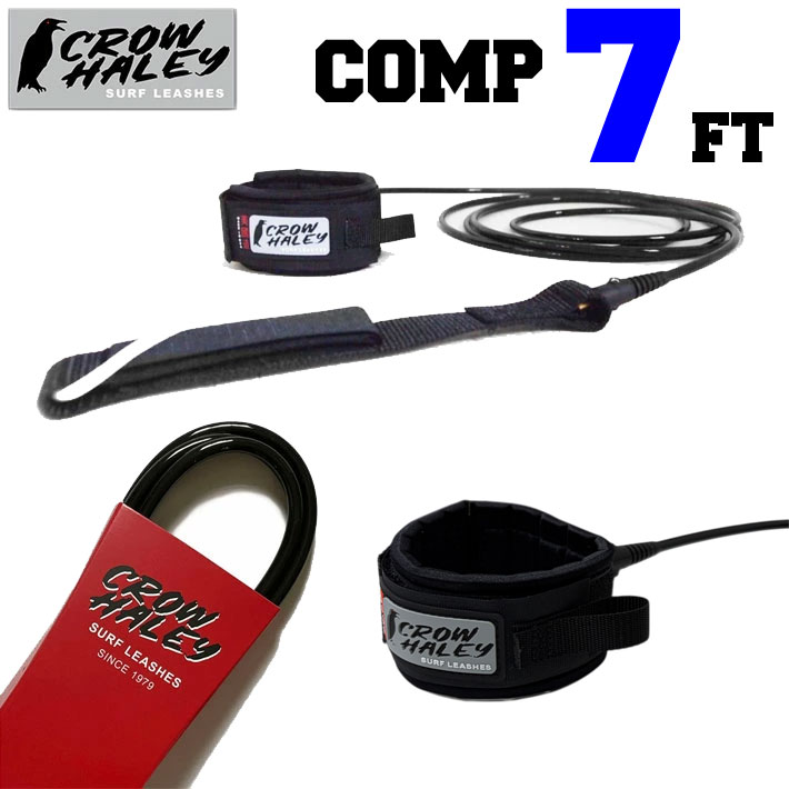 Leash Cord - CROW HALEY クロウ ハーレー リーシュコード サーフィン Surf Leash 7ft COMP コンプ ファンボード 足首用 MADE IN USA 日本正規品【即】