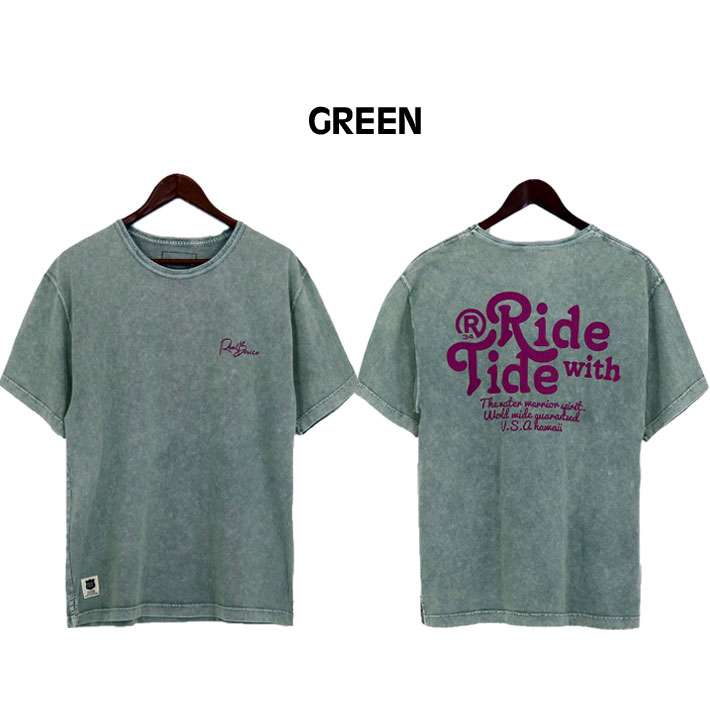 [メール便発送商品] RealBvoice リアルビーボイス メンズ レディース ユニセックス 10451-11846 RIDE WITH TIDE PIGMENT T-SHIRT ライド ウィズ タイド ピグメント Tシャツ