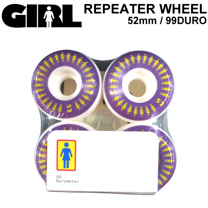 在庫限り GIRL WHEEL REPEATER WHEEL ガール ウィール 52mm 99DURO(99A) G-1 スケートボード スケボー SK8【あす楽対応】