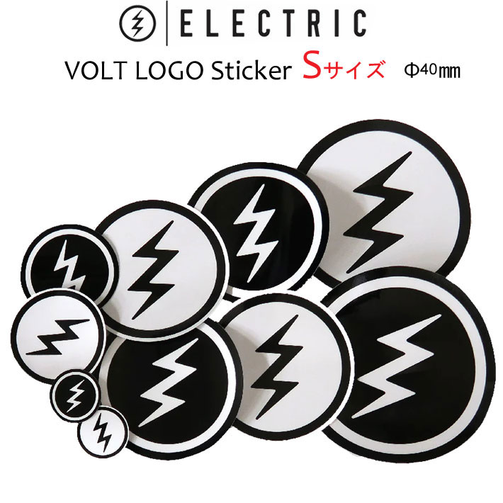 ELECTRIC エレクトリック ステッカー VOLT LOGO [Sサイズ] ラミネート加工 スノーボードステッカー 丸型 ばら売り 1枚売り 【あす楽対応】