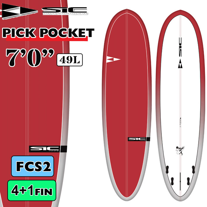 【～11日迄 2個で5倍！3個購入で10倍】SIC SURF エスアイシー PICK POCKET [7'0] ピック ポケット Star Light SHORTBOARD ショートボード サーフボード SURFBOARDS FCS2 4+1 BOX 5Plug FIN 日本正規品 [営業所留め送料無料]