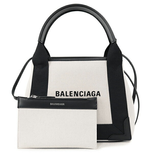 バレンシアガ BALENCIAGA バッグ NAVY CABAS XS カバス ハンドバッグ 2way ショルダーバッグ キャンバス ナチュラル×ブラック (390346 2HH3N 9260 NATURAL/BLACK)