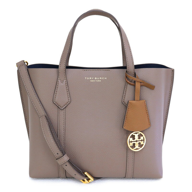 【アウトレットセール】訳ありトリーバーチ TORY BURCH バッグ (81928 093 CLAM SHELL) 23AW グレーブラウン PERRY SMALL TRIPLE COMPARTMENT TOTE ペリー スモール トリプルコンパートメント トート ハンドバッグ 2way ショルダーバッグ