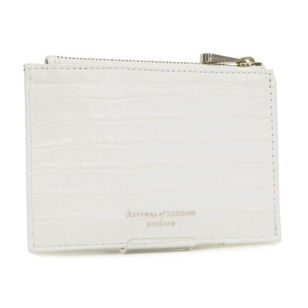 訳あり2 アスピナル オブ ロンドン ASPINAL of LONDON (039 2034 IVORY 21470000) 18ss アイボリー 財布 カードケース コインケース 型押し