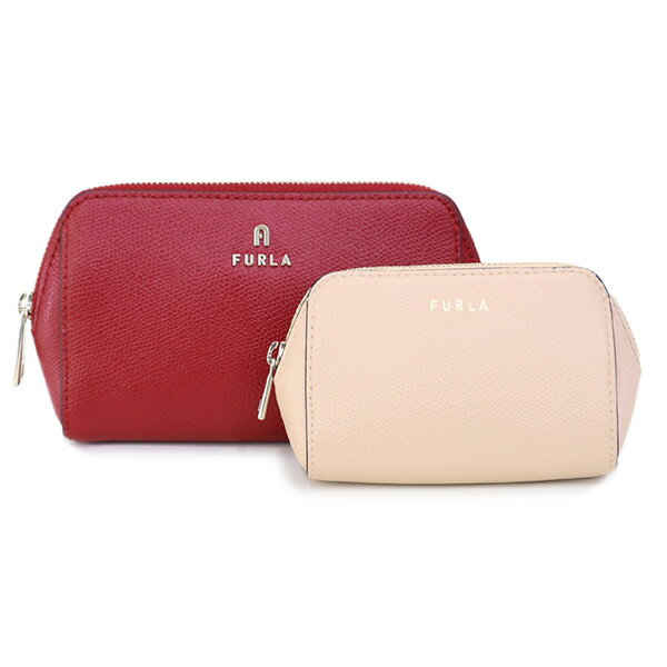 フルラ フルラ FURLA (WE00453 ARE000 1937S MARS+BALLERINA i) 23SS レッド ベージュ CAMELIA ポーチ 化粧ポーチ 2点セット