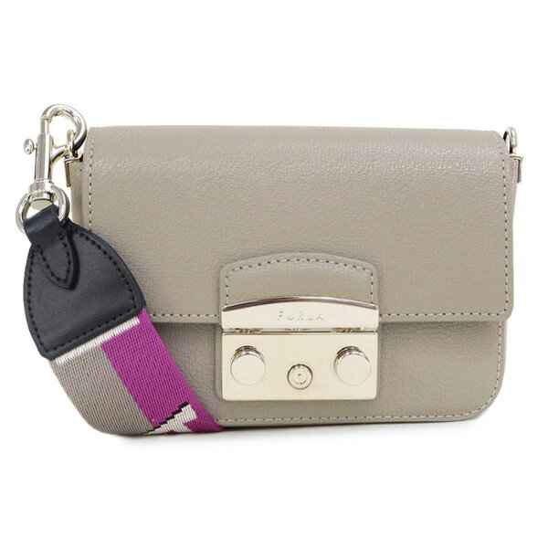 フルラ 可愛いショルダーバッグ レディース フルラ FURLA (WB00839 BX0006 1917S MARMO c+MARMO VIOLET) 23SS グレー×グレー/パープル METROPOLIS メトロポリス クロスボディ バッグ ミニ ショルダーバッグ