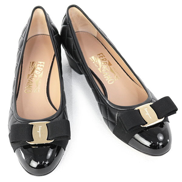 【P5倍!24日(金)23:59迄】サルヴァトーレ フェラガモ Salvatore Ferragamo (VARA Q 0672114 NERO) 23SS ブラック レディース 靴ヴァラ リボン付き パンプス