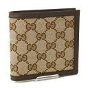 グッチ 財布（メンズ） 【期間限定セール】メンズ グッチ GUCCI (150413 KY9LN 9903 BEIGE/DARK BROWN) ベージュ×ダークブラウン 財布 折財布 グッチシマ GGロゴ キャンバス アウトレット