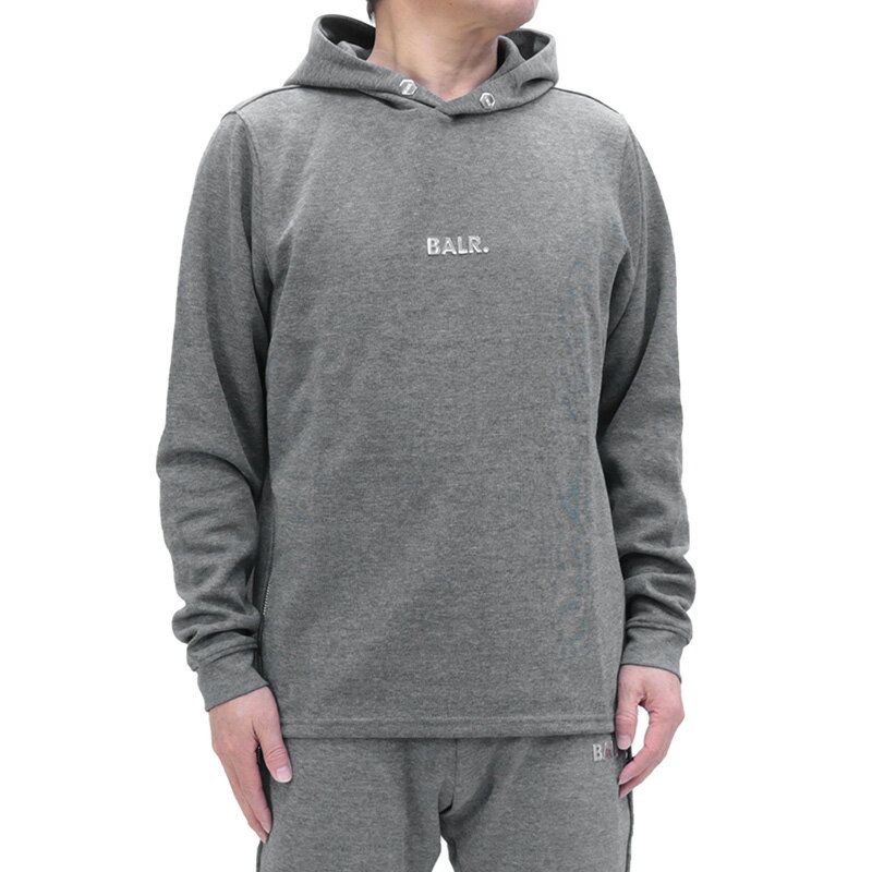 【P5倍!6/2(日)23:59迄】訳あり ボーラー BALR. (B1261.1003 DK GREY HEATHER) 22aw Q-Series Straight Classic Hoodie ダークグレー メンズ トップス プルオーバーパーカー