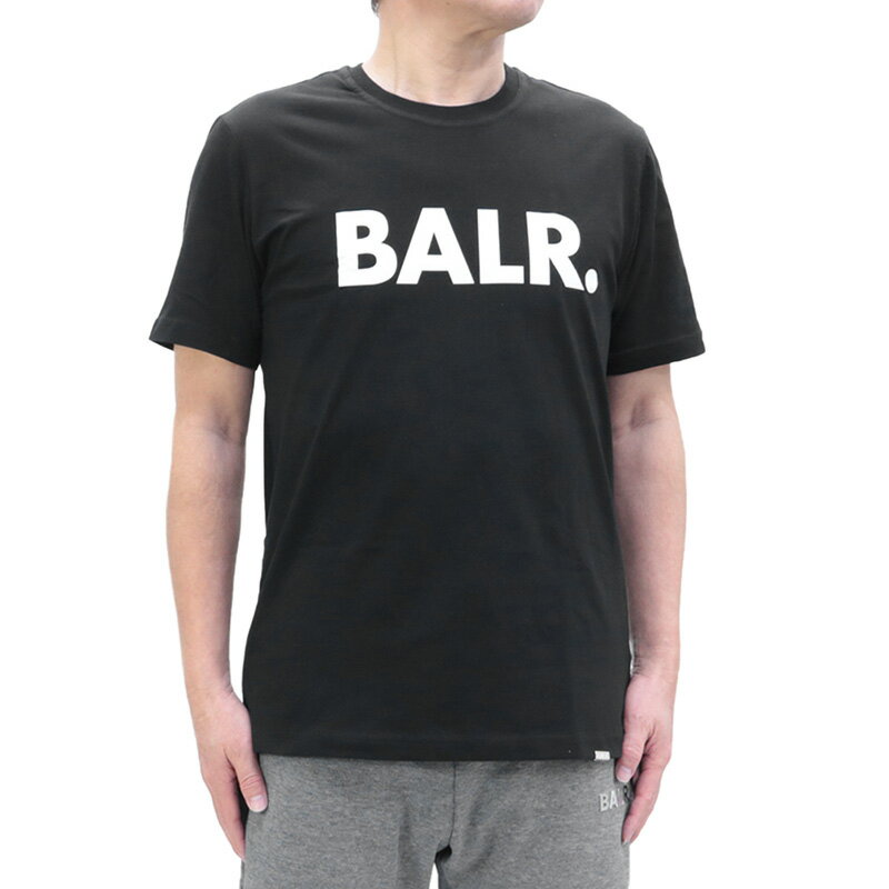 ボーラー BALR.(B1112.1048 JET BLACK) 23SS ブラック Brand Straight T-Shirtメンズ トップス 半袖 Tシャツ