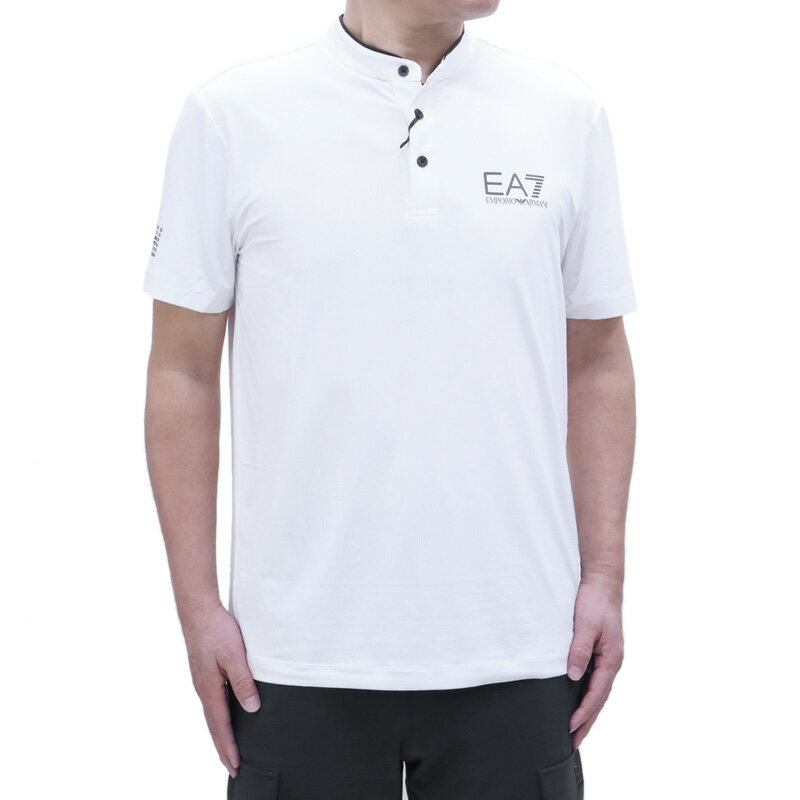 【15日(水)はP10倍!】訳あり エンポリオアルマーニ イーエーセブン EMPORIO ARMANI EA7 (8NPT21 PJEMZ WHITE 1100) 2024SS 新作 ホワイト メンズ トップス ポロシャツ 半袖