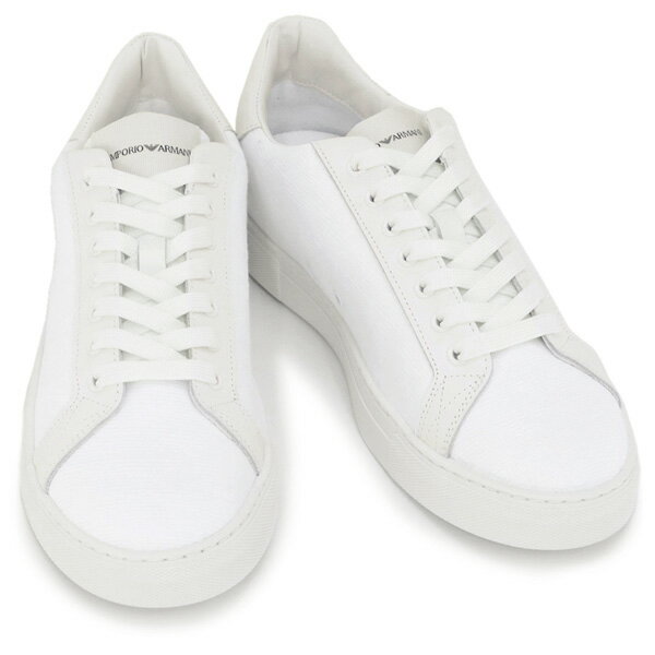 エンポリオアルマーニ EMPORIO ARMANI (X4X316 XM741 M801 OFF WHITE+OFF WHITE) 23SS ホワイト×ホワイト メンズ 靴 スニーカー