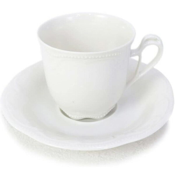訳あり Koniglich Tettau (ケーニックリッヒ テッタウ) (K-0010 RUBIN AI) アイボリー ドイツ生まれの白い食器 コーヒーカップ＆ソーサー