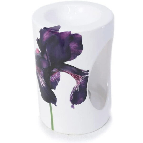 訳あり ceramiche VIVA (72212 IRIS NERO) アロマ キャンドルホルダー 知的で優雅な印象を受けるアイリスの花モチーフ