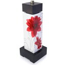 訳あり1 ceramiche VIVA (74236 RED) ソルトミル 映える真っ赤な花モチーフ 木のスタンド付き