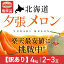 訳あり夕張メロン（個撰品、約4kg、2〜3玉入）【送料無料※ただし追加送料中四国九州500円、沖縄2500円】