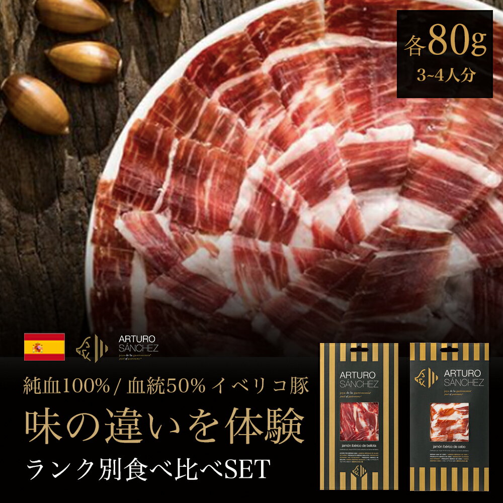 味の違いを体験 イベリコ豚 熟成 生ハム 切り落とし ギフト セット 80g×2種 純血 血統50 セボ 食べ比べ スライス プレゼント プロシュート ハモン イベリコ ベジョータ 最高級 熟成肉 高級肉 希少 スペイン 60ヶ月熟成 原木 職人手切り the story