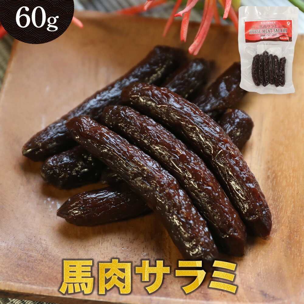 熊本名物 サラミ 馬肉サラミ 60g おつまみ グルメ お取り寄せ 馬肉加工品 国内加工 日本酒 ビール 焼酎 にぴったり 1