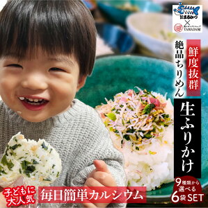 ふりかけ ちりめん ちりめんじゃこ 【9種類から選べる6袋セット】 50g×6袋 (かちりは40g) まるかつ 詰め合わせ セット しらす干し シラス ご飯のお供 ギフト お歳暮 お中元 内祝い プレゼント 贈り物