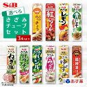 選べる3本セット きざみ チューブ エスビー 調味料 カレープラス カレー SB S&B ヱスビー食品 福神漬 らっきょう 青じそ レモン ゆず パクチー ねぎ バジル みょうが 紅しょうが 漬物 粘体 ねり きざみシリーズ あす楽