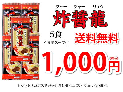 Foody’s ジャージャー麺 中華スパ 炸醤龍(ジャージャーリュウ) 送料無料 5食 お試し 日の出製粉 ラーメン お取り寄せ 画像3