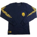 CHROME HEARTS クロム・ハーツ V89 DAGGER L/S Tee NAVY/YELLOW ロンT 紺 Size   20778444