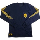 CHROME HEARTS クロム・ハーツ V89 DAGGER L/S Tee NAVY/YELLOW ロンT 紺 Size   20778447