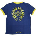 CHROME HEARTS クロム・ハーツ ROLLER SKATES SS HORSESHOE NAVY/YELLOW レディースTシャツ 紺 Size 【レ...