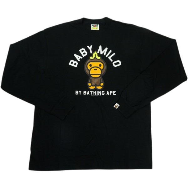 乐天商城 - A BATHING APE ア ベイシング エイプ BABY MILO LS TEE ロンT 黒 Size 【XL】 【中古品-良い】 30008932
