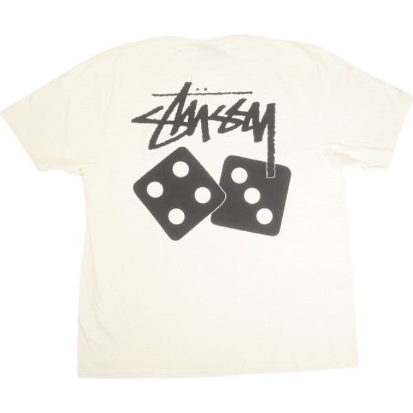 STUSSY ステューシー 25SS DICE TEE PIGMENT DYED NATURAL Tシャツ 白 Size 【M】 【新古品・未使用品】 20835930