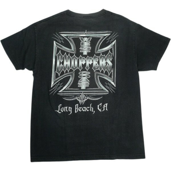 樂天商城 - VINTAGE ヴィンテージ West Coast Choppers ウェストコーストチョッパーズ Pinstripe Iron Cross Tee Tシャツ 黒 Size 【L相当】 【中古品-良い】 30009646