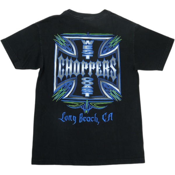 乐天商城 - VINTAGE ヴィンテージ West Coast Choppers ウェストコーストチョッパーズ Pinstripe Blue Iron Cross Tee Tシャツ 黒 Size 【M】 【中古品-良い】 30009647
