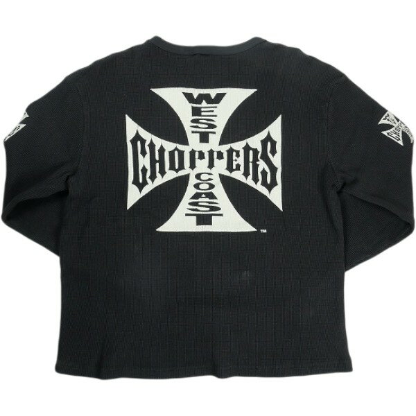 乐天商城 - VINTAGE ヴィンテージ West Coast Choppers ウェストコーストチョッパーズ Iron Cross Thermal LS Tee サーマルロンT 黒 Size 【S相当】 【中古品-良い】 30009686