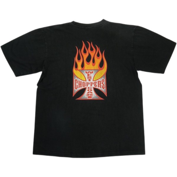 乐天商城 - VINTAGE ヴィンテージ West Coast Choppers ウェストコーストチョッパーズ Bootleg Flame Iron Cross Tee Tシャツ 黒 Size 【L】 【中古品-良い】 30009687